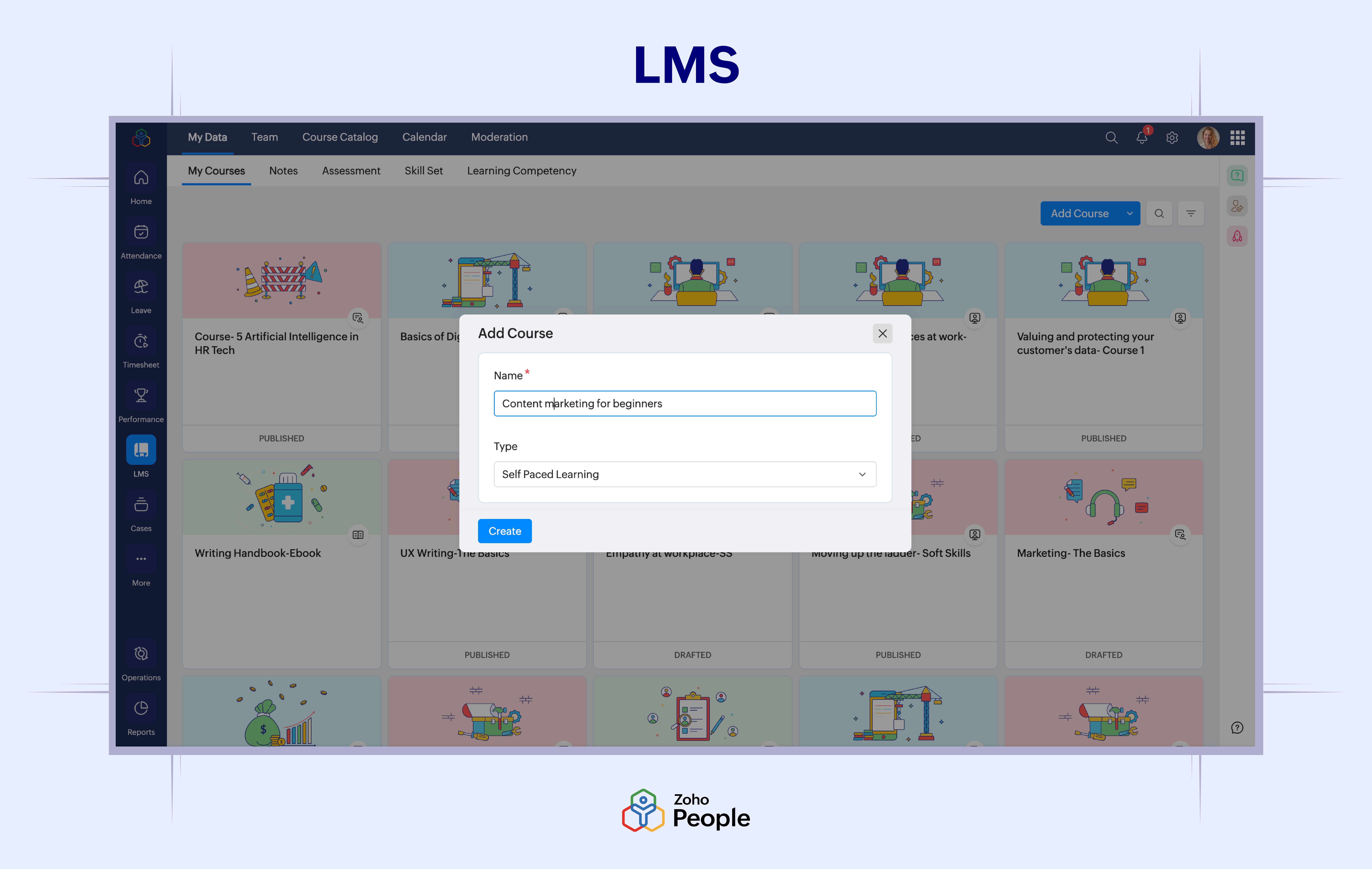 screenshot of Zoho People